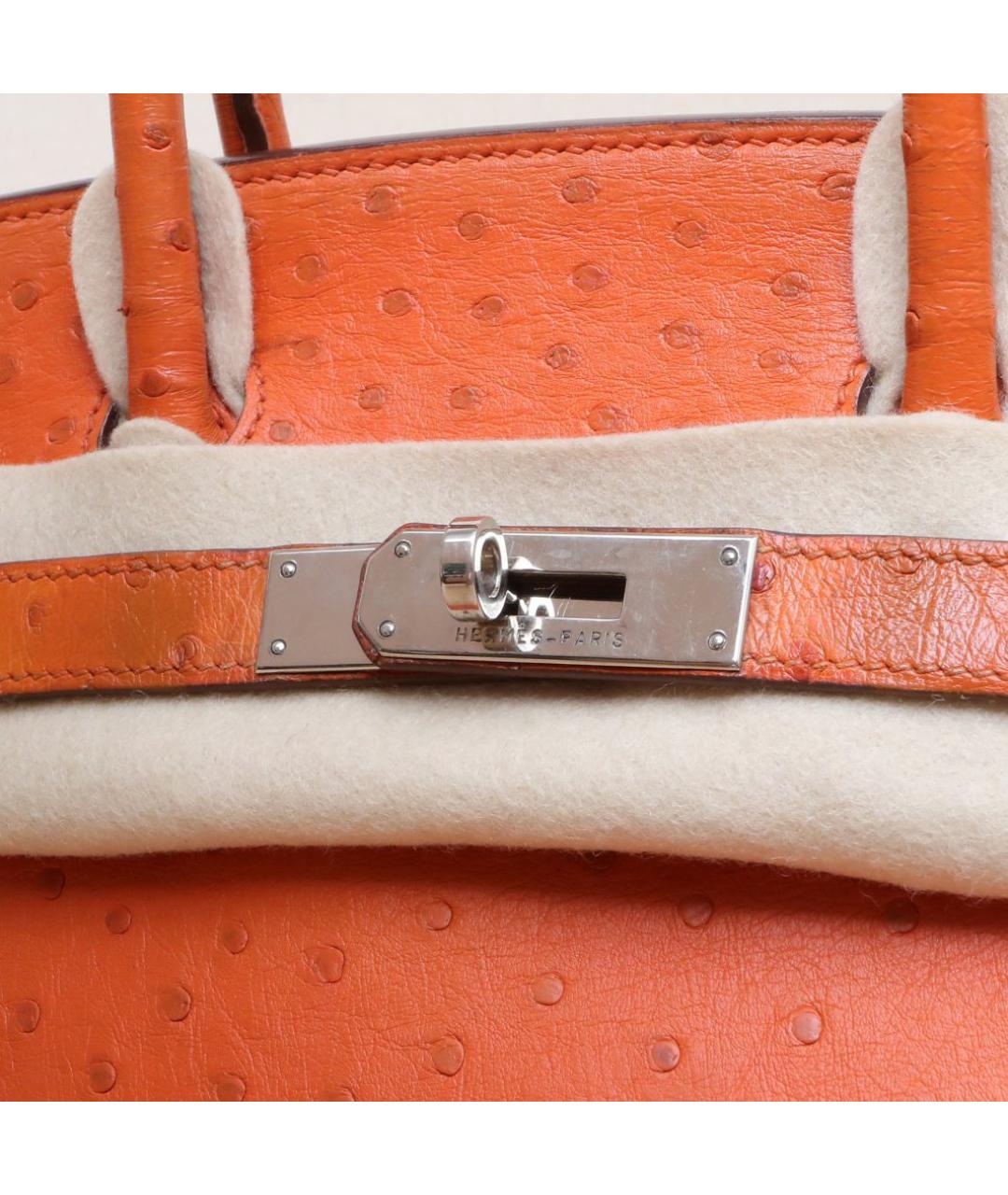 HERMES Оранжевая сумка с короткими ручками из экзотической кожи, фото 7