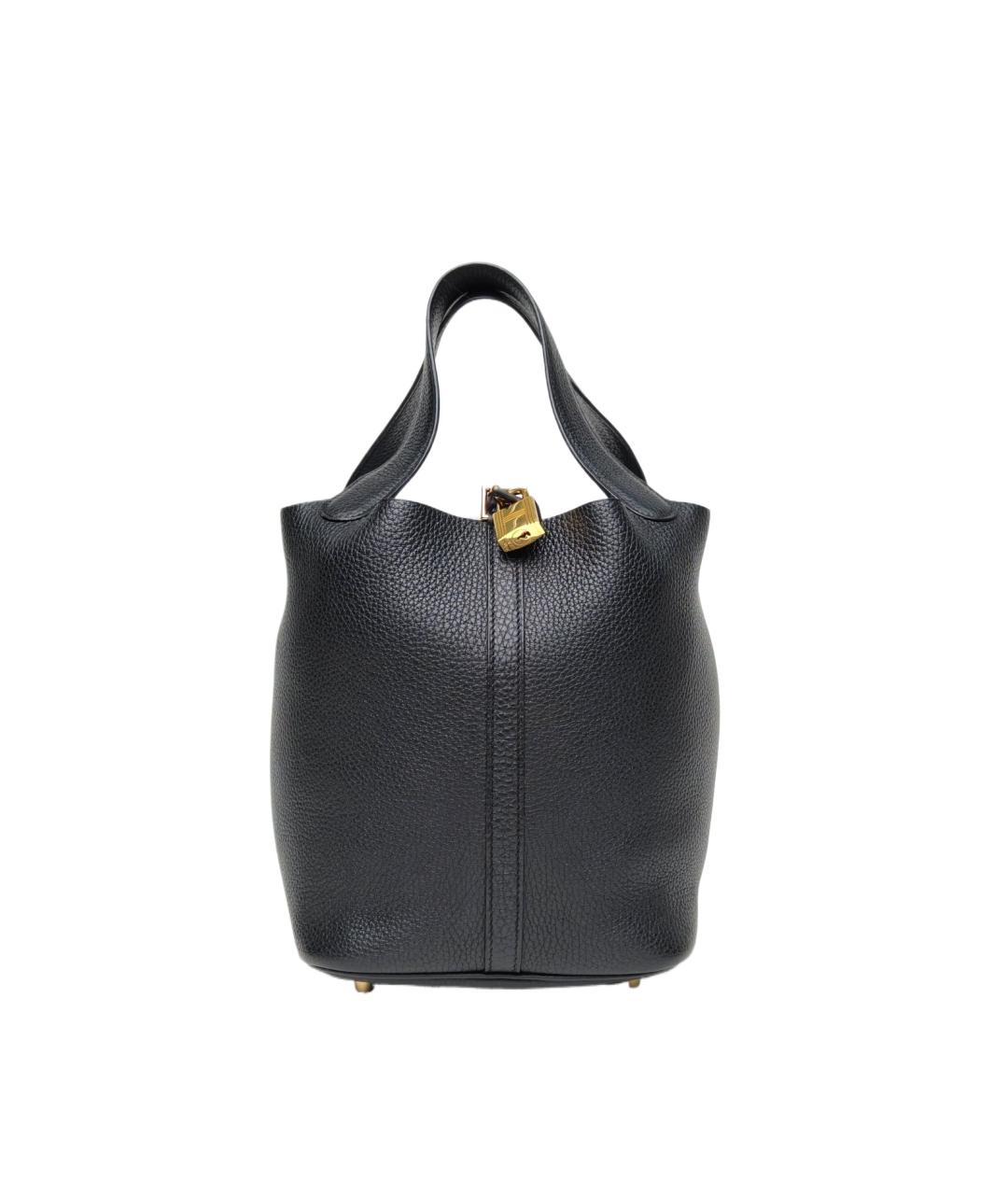 HERMES Черная кожаная сумка через плечо, фото 9