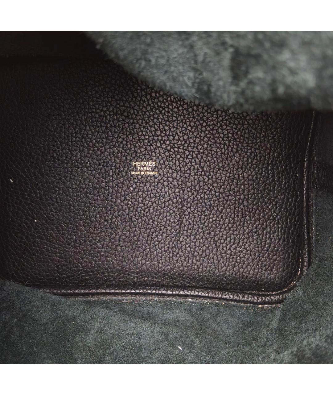 HERMES Черная кожаная сумка через плечо, фото 8