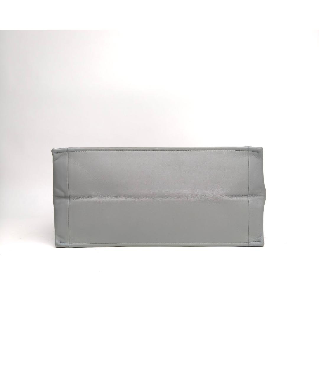 CHRISTIAN DIOR Серая кожаная сумка с короткими ручками, фото 6