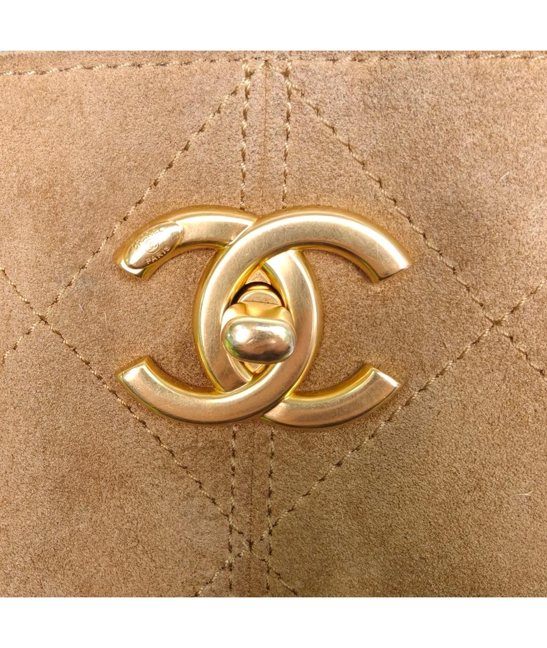 CHANEL Бежевая замшевая сумка через плечо, фото 7
