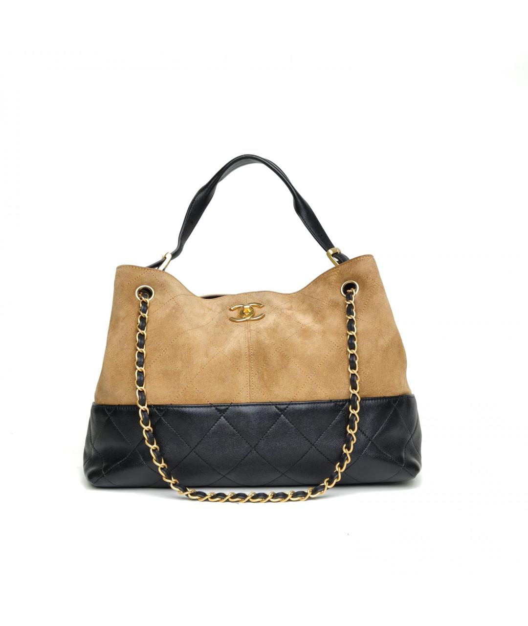 CHANEL Бежевая замшевая сумка через плечо, фото 2