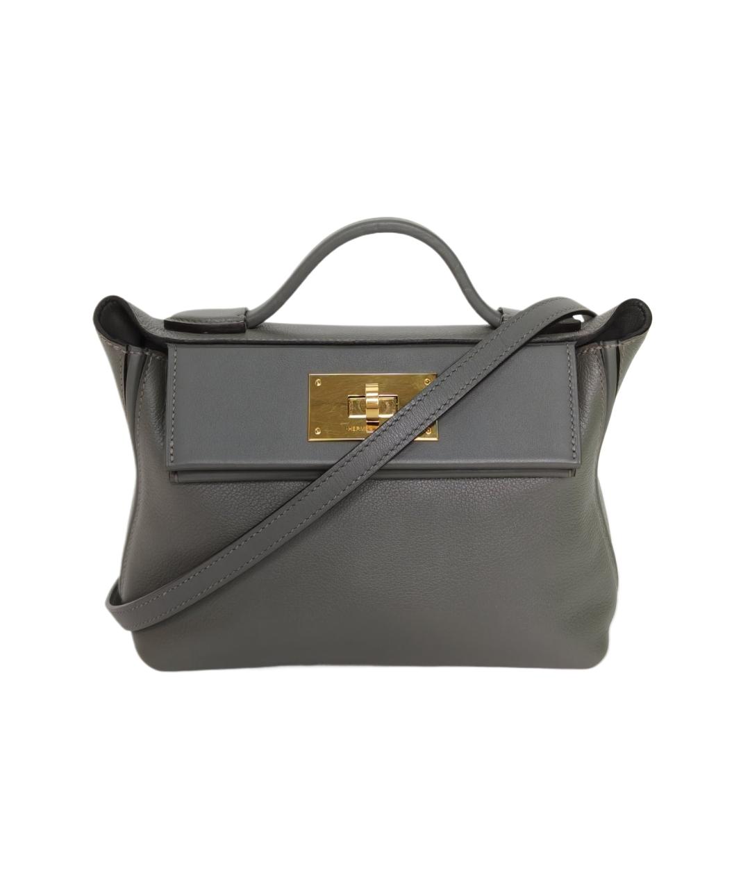 HERMES Серая кожаная сумка через плечо, фото 1