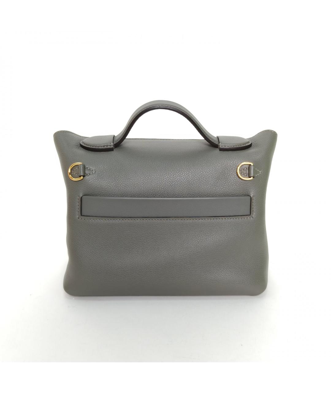 HERMES Серая кожаная сумка через плечо, фото 4