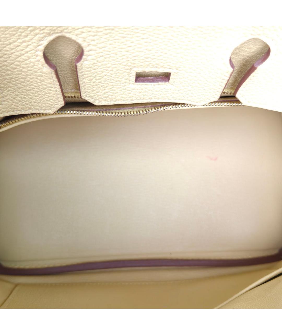 HERMES Желтая кожаная сумка с короткими ручками, фото 8