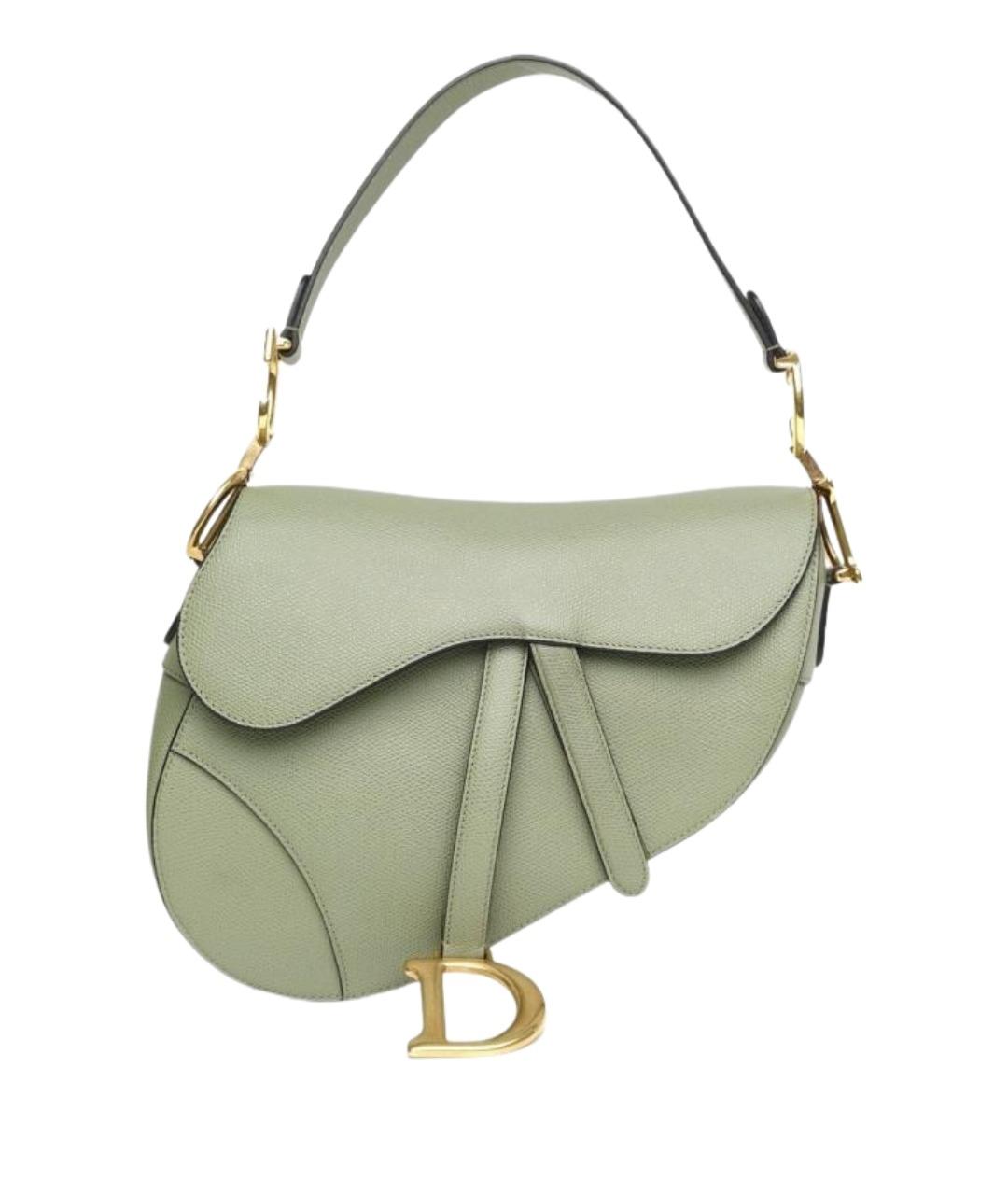 CHRISTIAN DIOR Зеленая кожаная сумка через плечо, фото 1