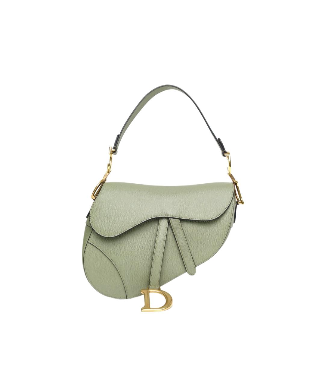 CHRISTIAN DIOR Зеленая кожаная сумка через плечо, фото 9