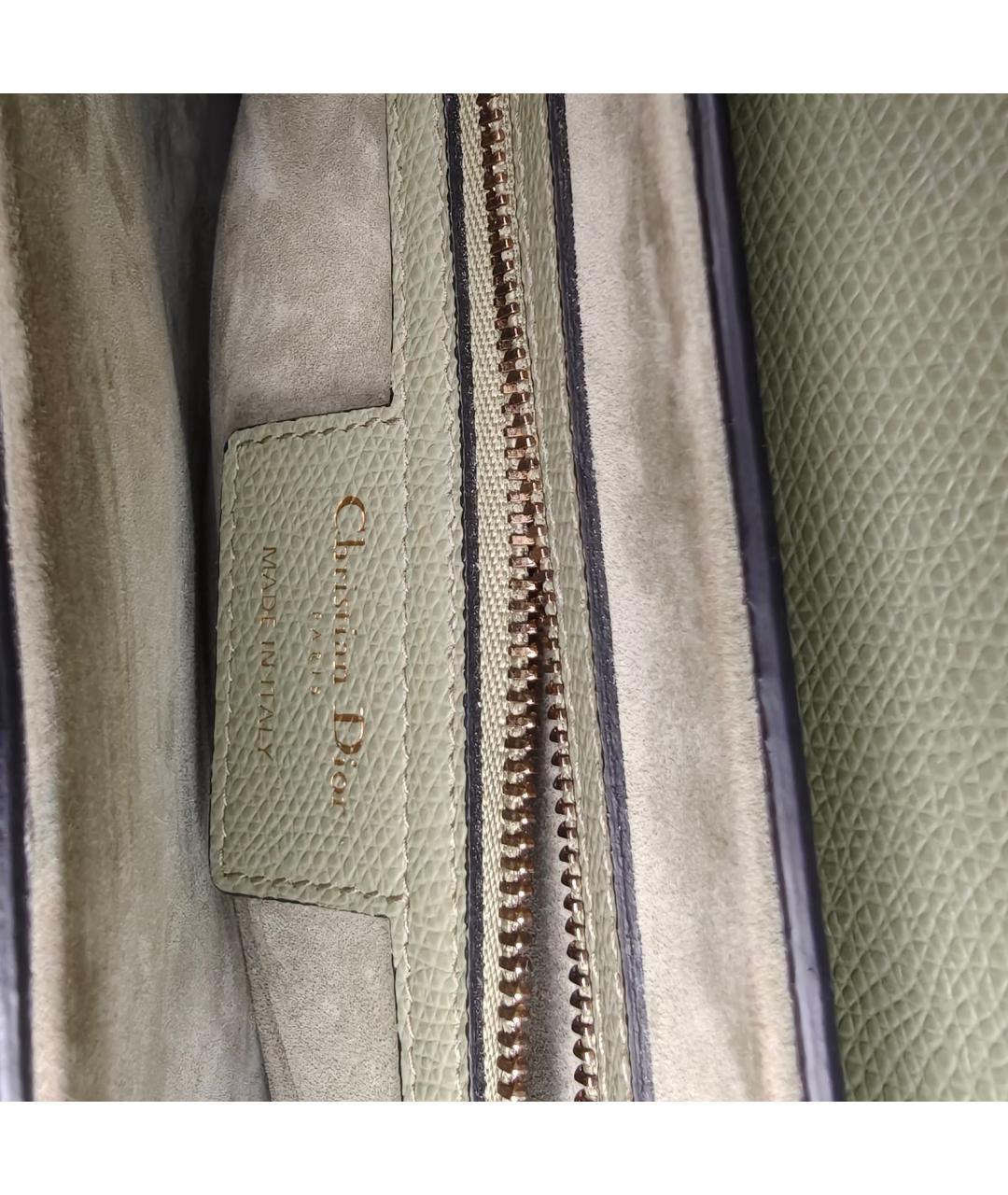 CHRISTIAN DIOR Зеленая кожаная сумка через плечо, фото 6