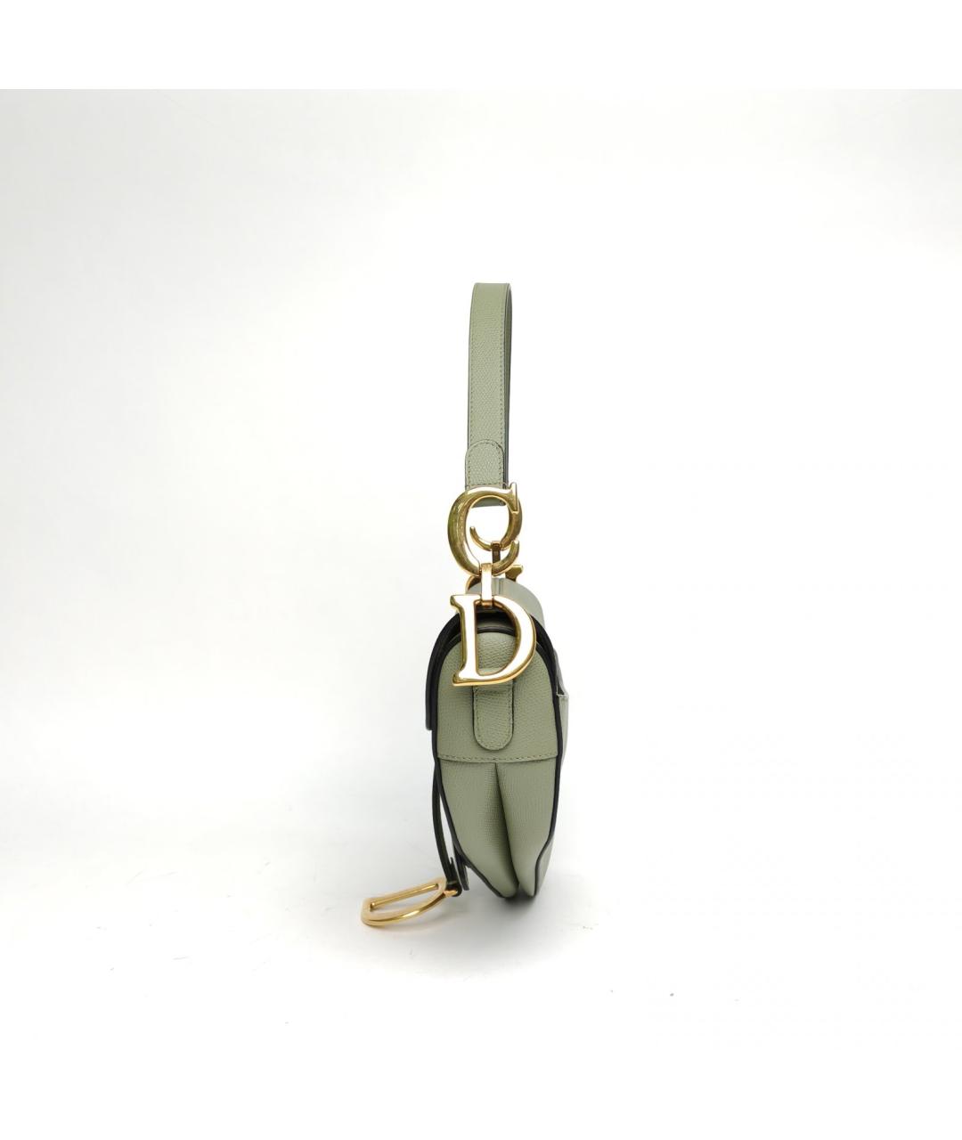 CHRISTIAN DIOR Зеленая кожаная сумка через плечо, фото 3