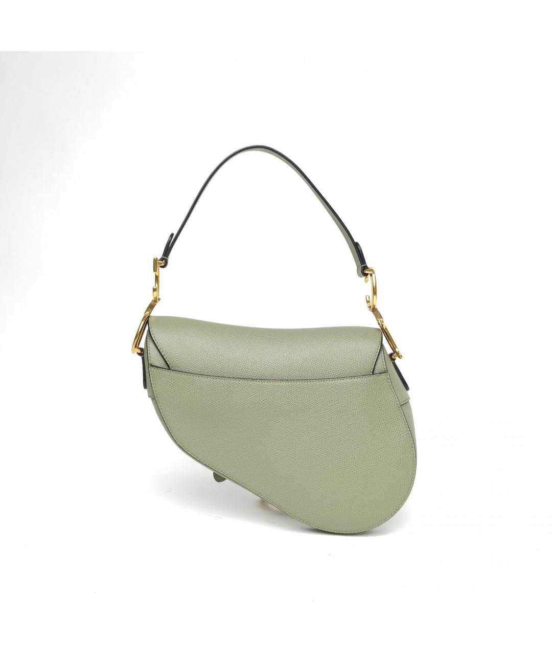 CHRISTIAN DIOR Зеленая кожаная сумка через плечо, фото 4