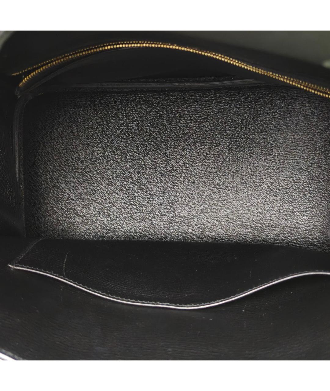 HERMES Черная кожаная сумка с короткими ручками, фото 5