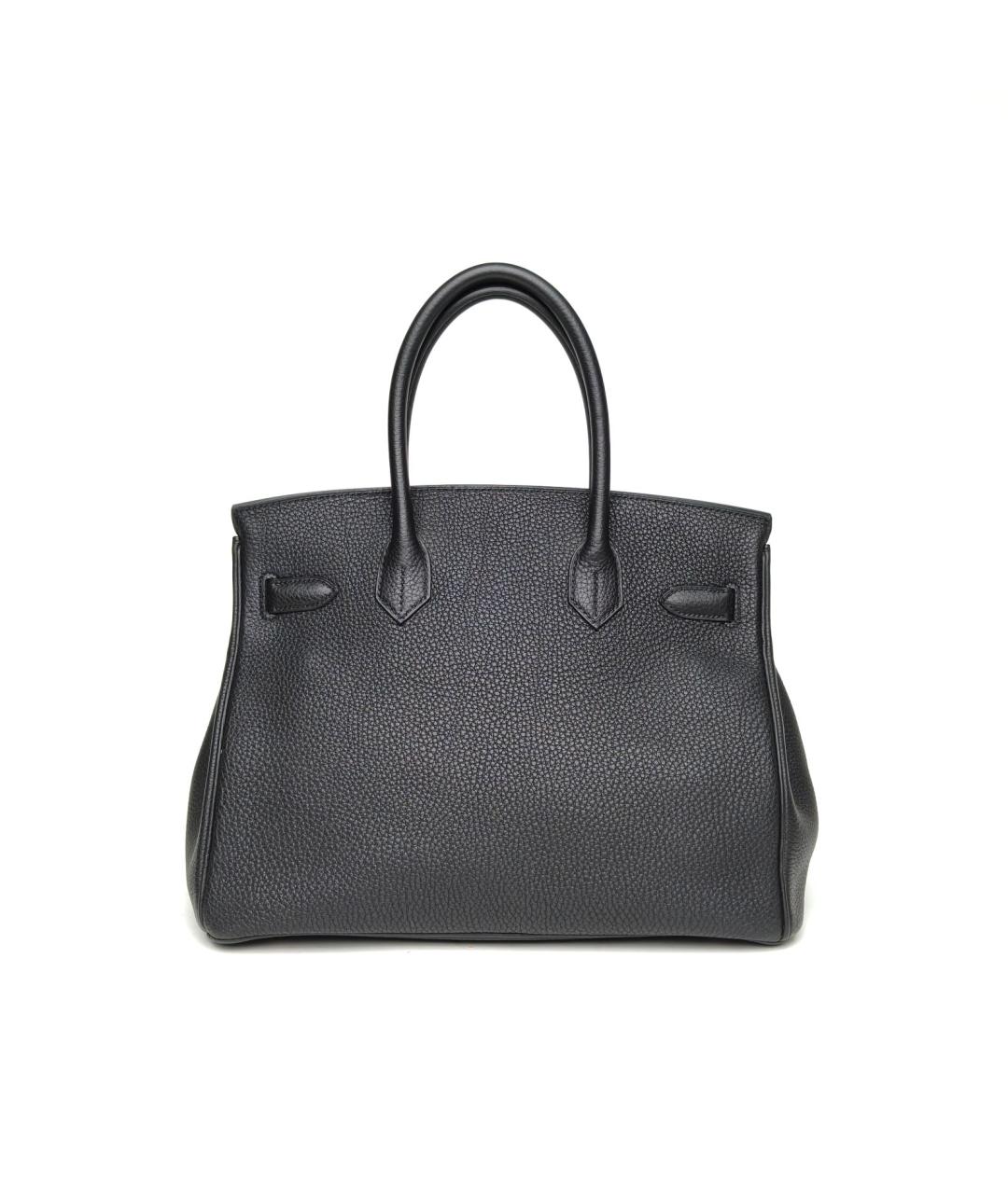 HERMES Черная кожаная сумка с короткими ручками, фото 8