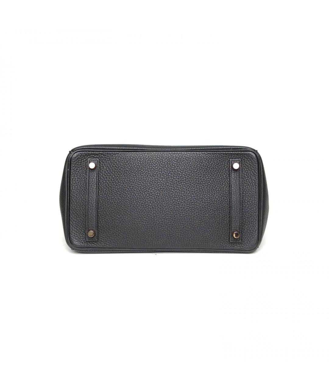 HERMES Черная кожаная сумка с короткими ручками, фото 3