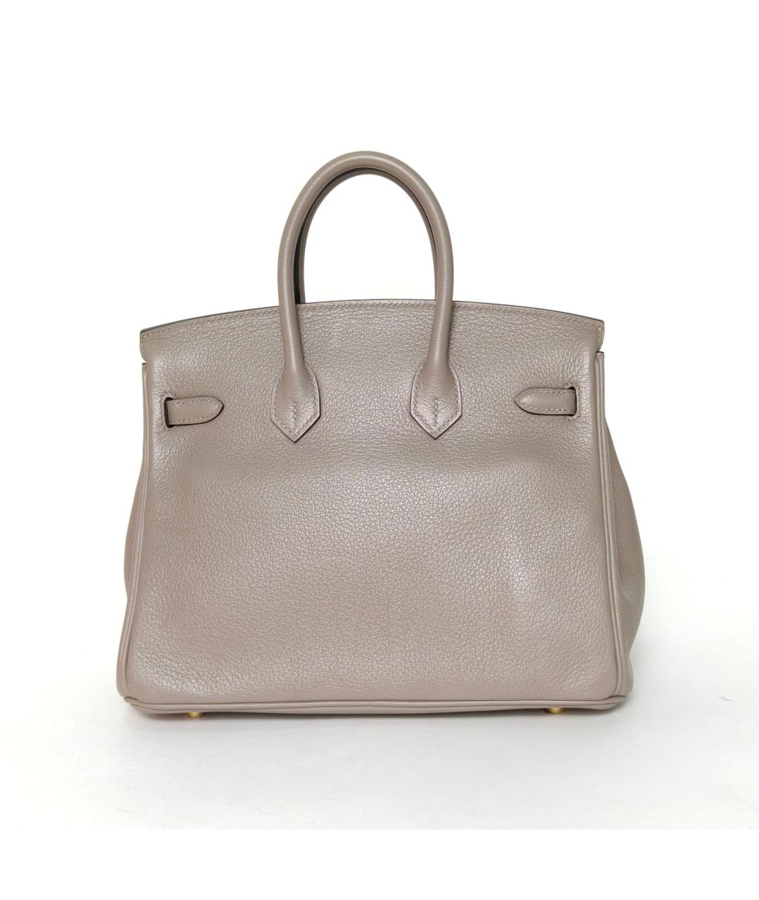 HERMES Серая кожаная сумка с короткими ручками, фото 4
