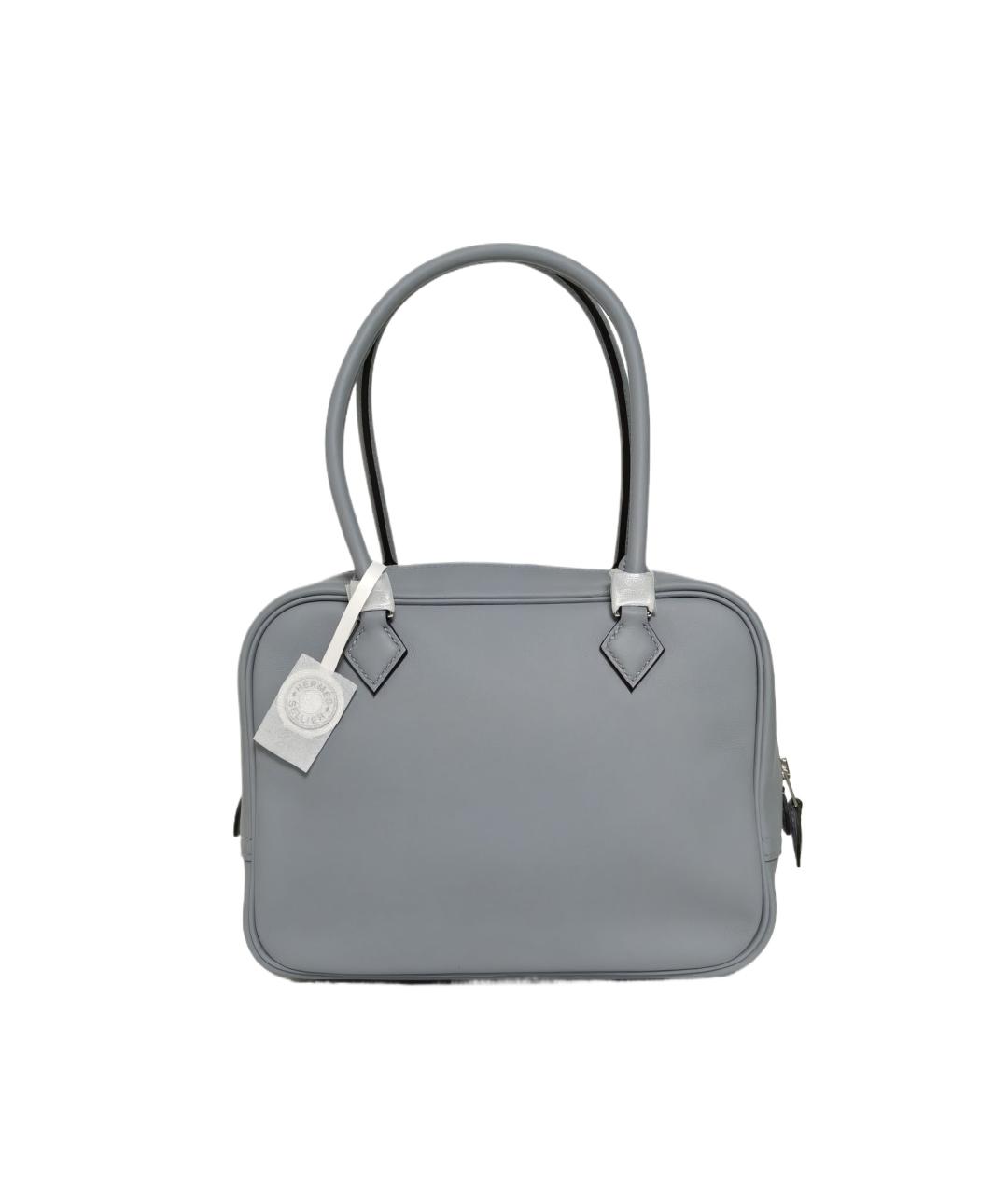 HERMES Серая кожаная сумка через плечо, фото 9