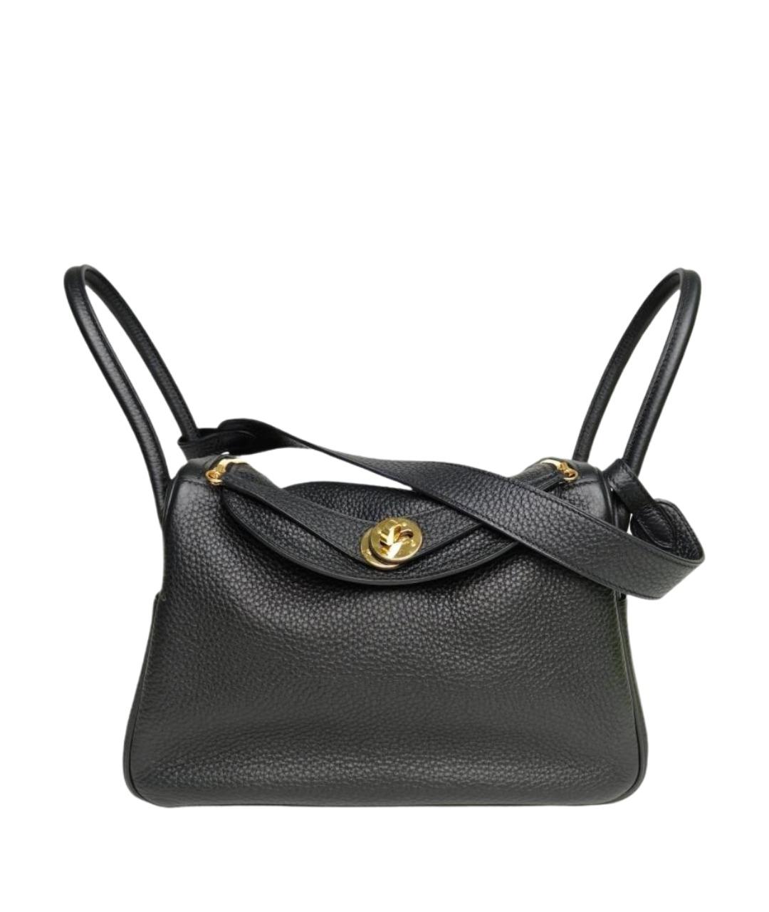 HERMES Черная кожаная сумка через плечо, фото 1