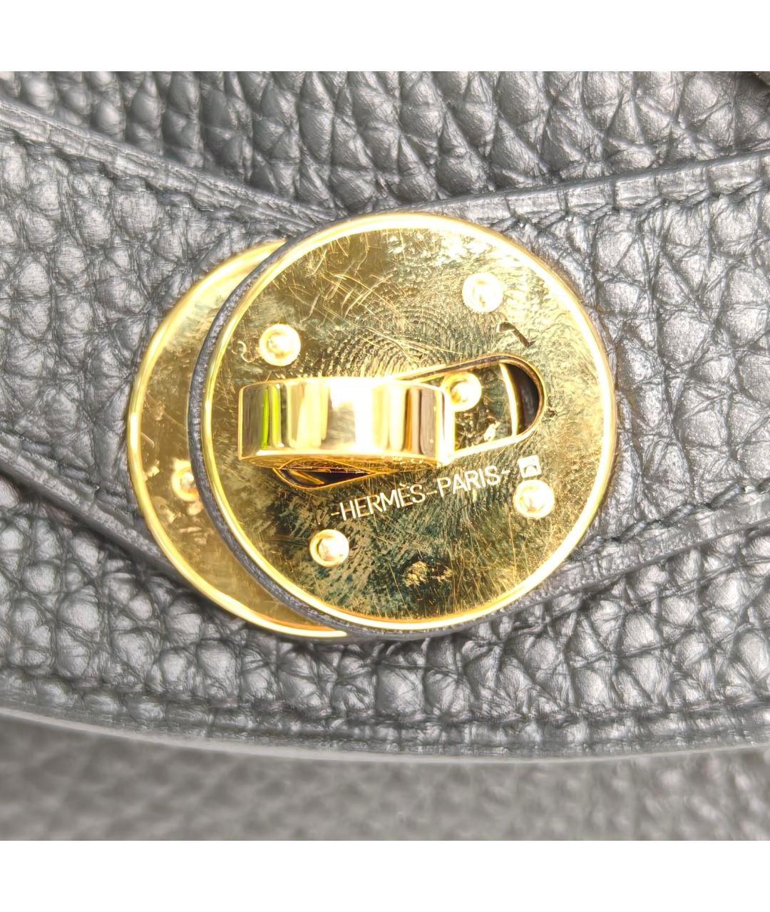 HERMES Черная кожаная сумка через плечо, фото 2