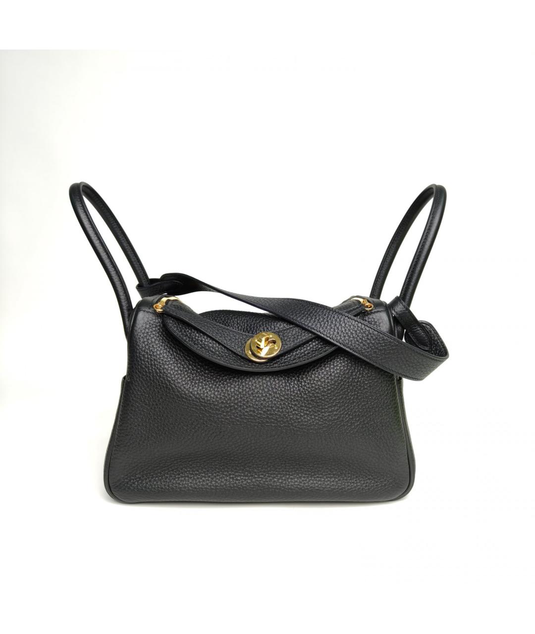 HERMES Черная кожаная сумка через плечо, фото 4