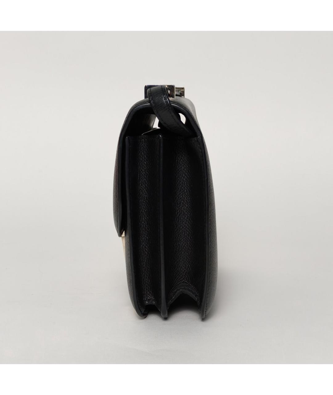 HERMES Черная кожаная сумка через плечо, фото 3