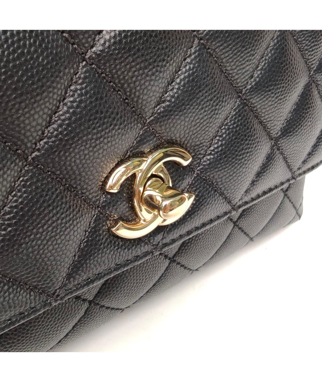 CHANEL Черная кожаная сумка через плечо, фото 8