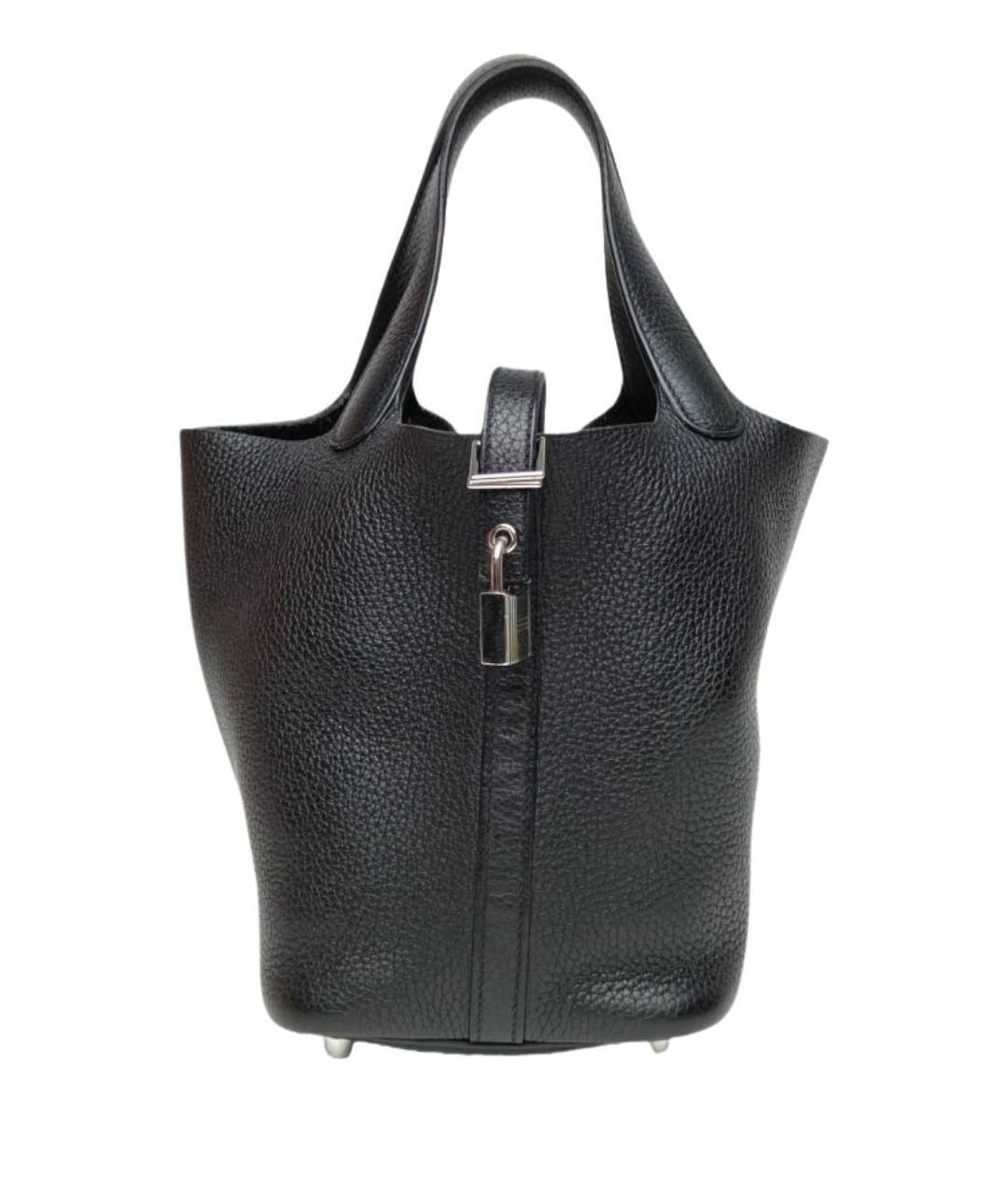 HERMES Черная кожаная сумка через плечо, фото 1