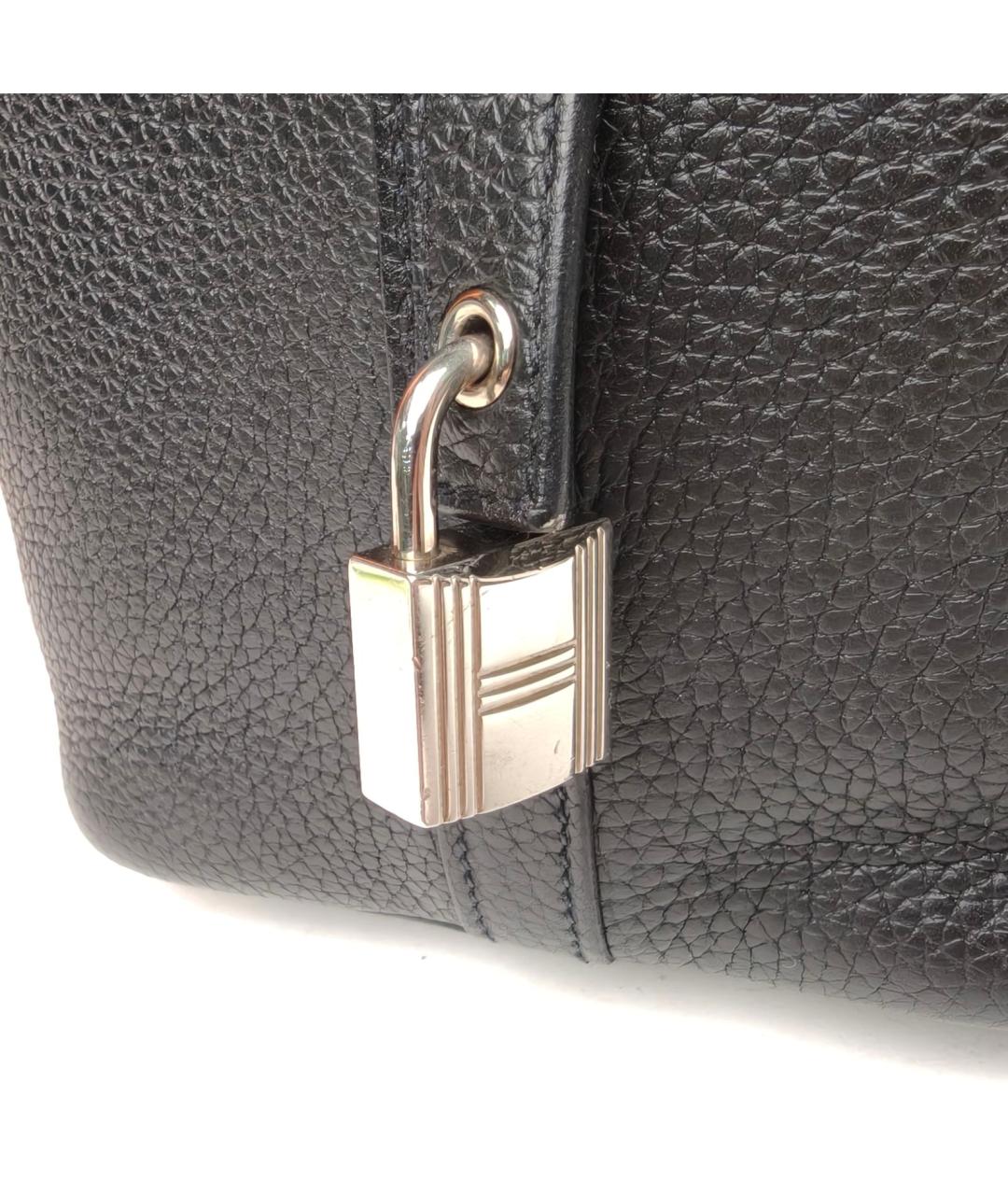 HERMES Черная кожаная сумка через плечо, фото 7