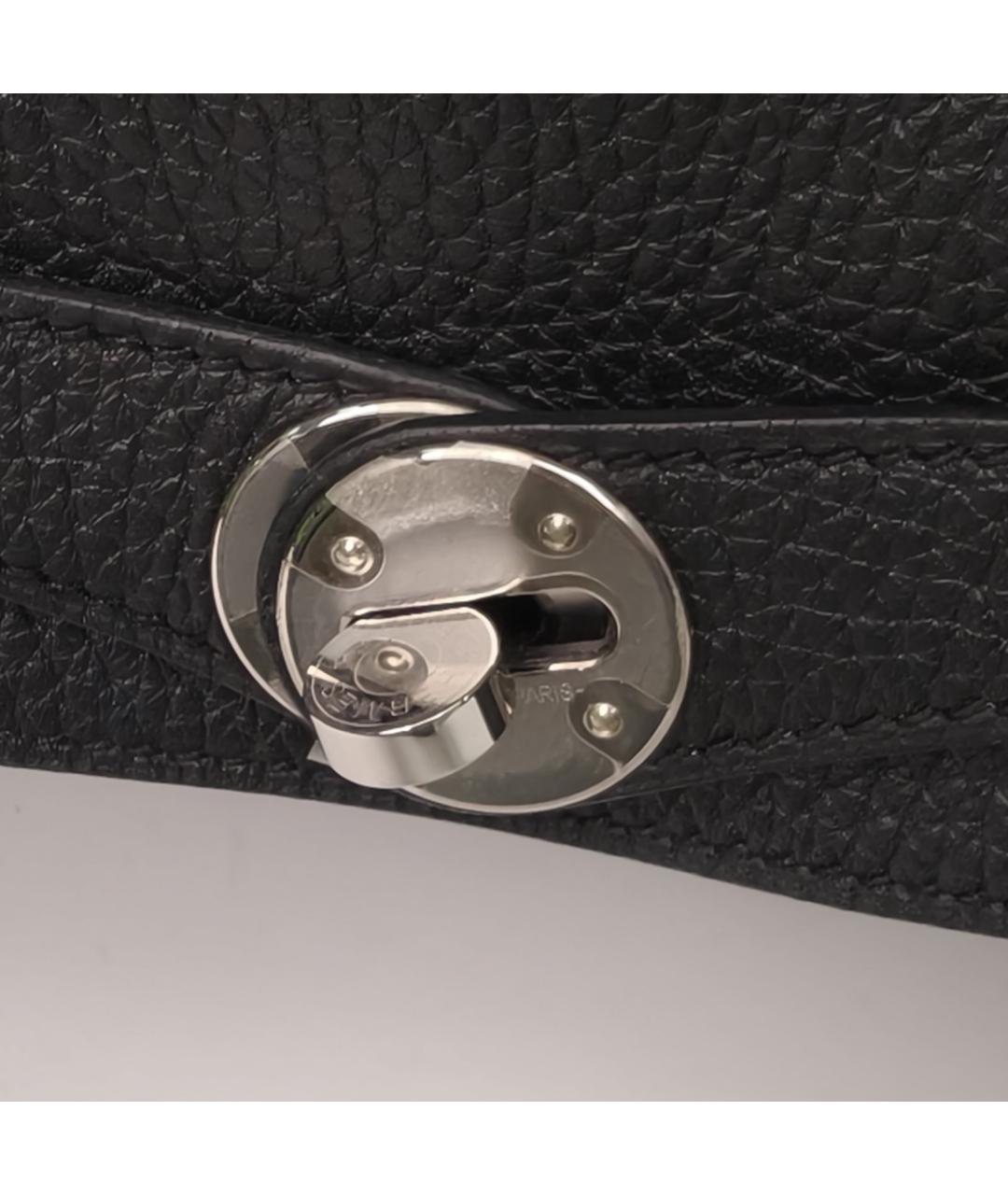 HERMES Черная кожаная сумка через плечо, фото 7