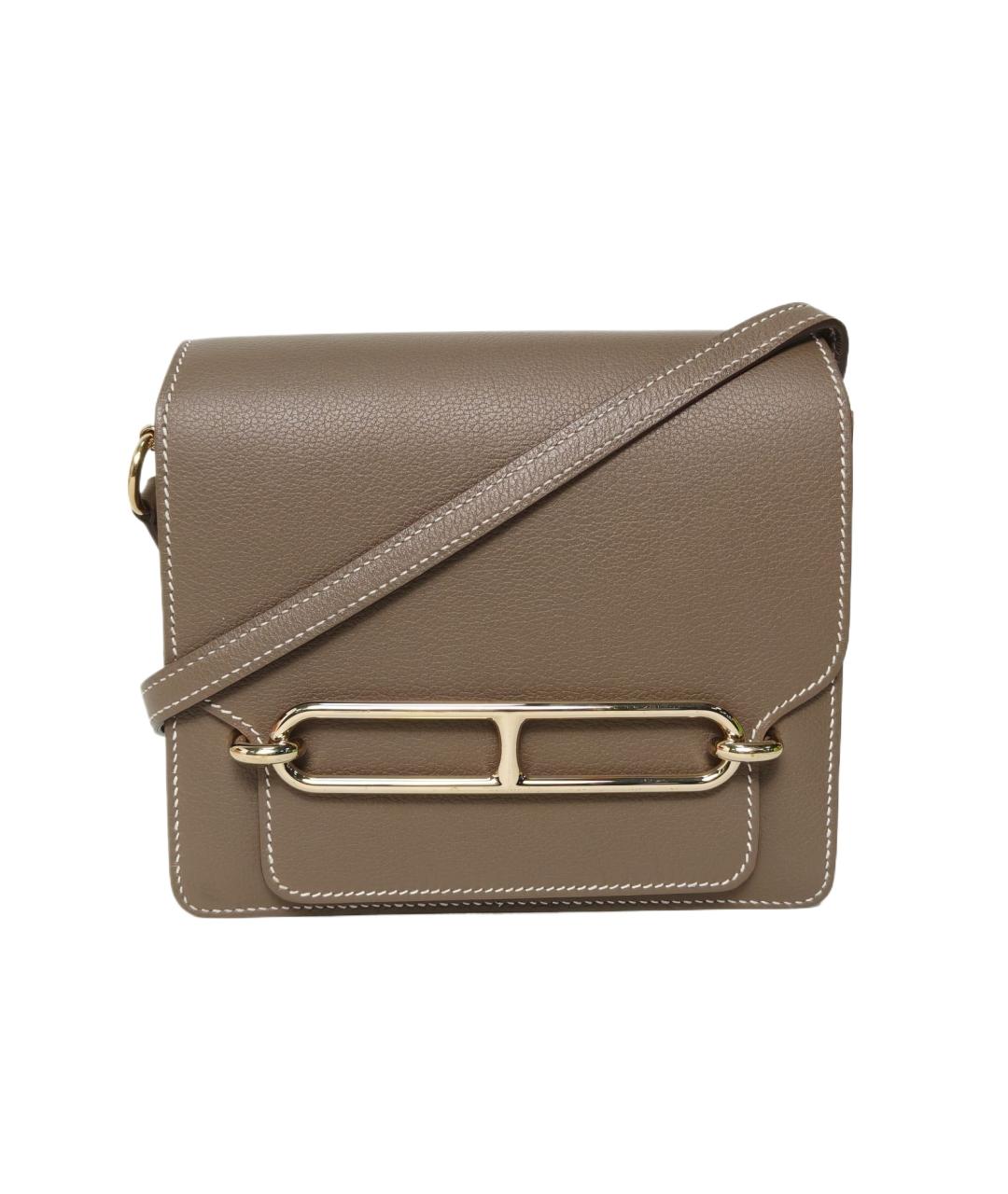 HERMES Коричневая кожаная сумка через плечо, фото 9