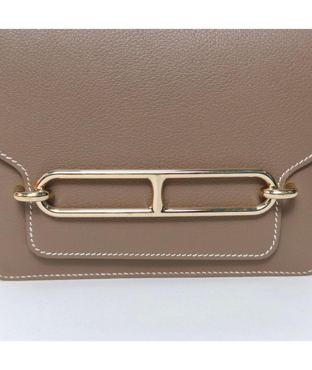 HERMES Коричневая кожаная сумка через плечо, фото 7