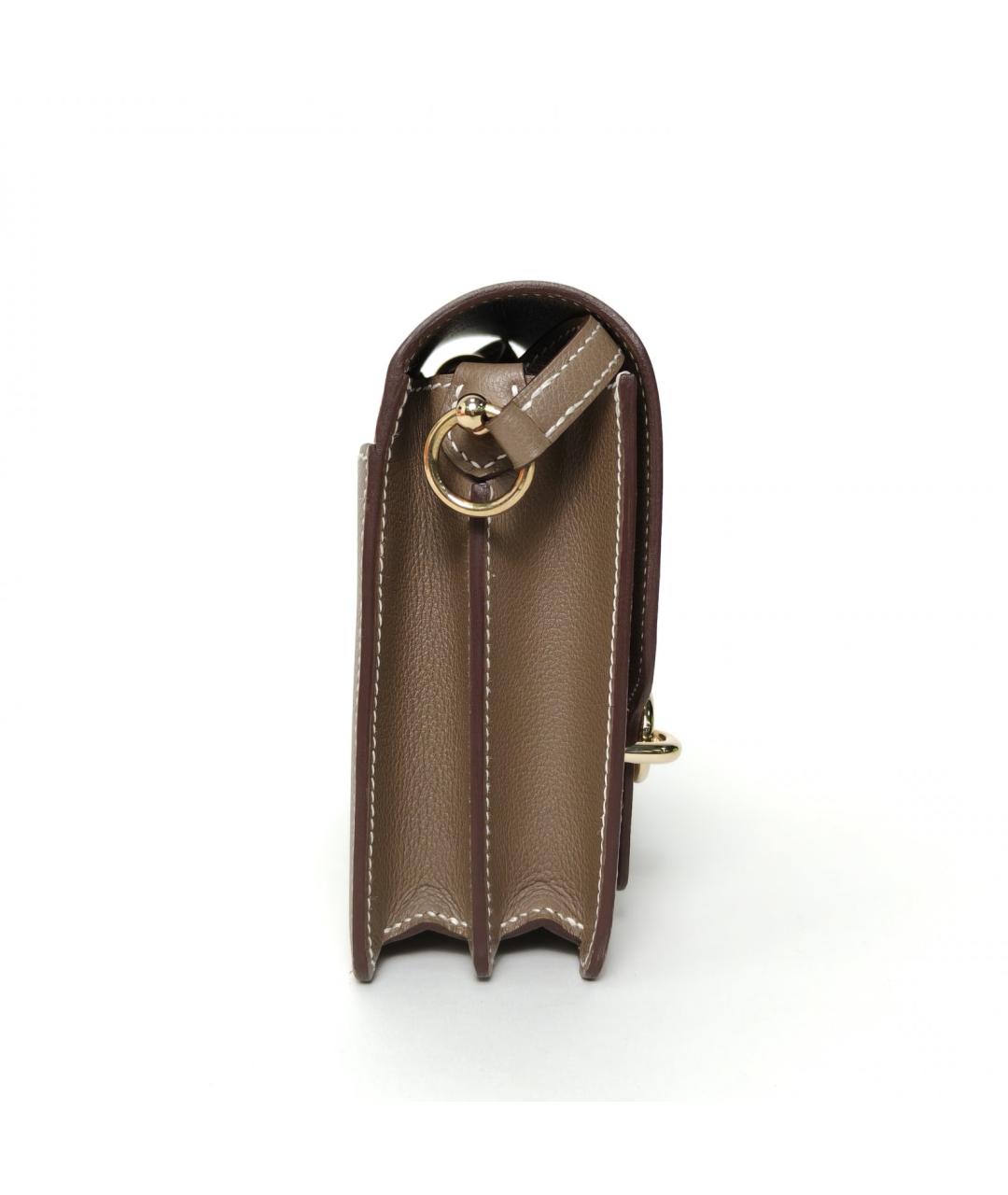 HERMES Коричневая кожаная сумка через плечо, фото 5