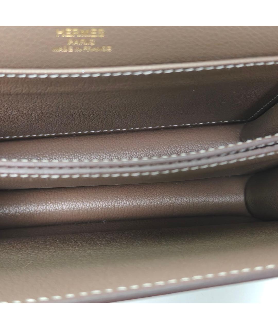 HERMES Коричневая кожаная сумка через плечо, фото 8