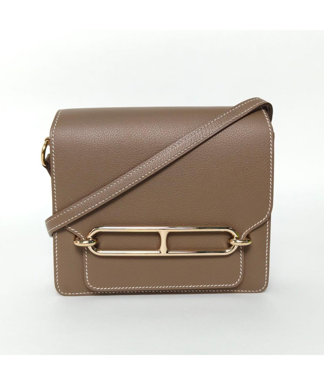 HERMES Коричневая кожаная сумка через плечо, фото 2