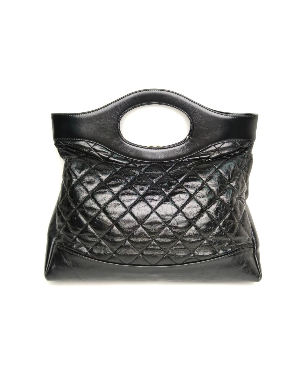 CHANEL Черная кожаная сумка с короткими ручками, фото 4