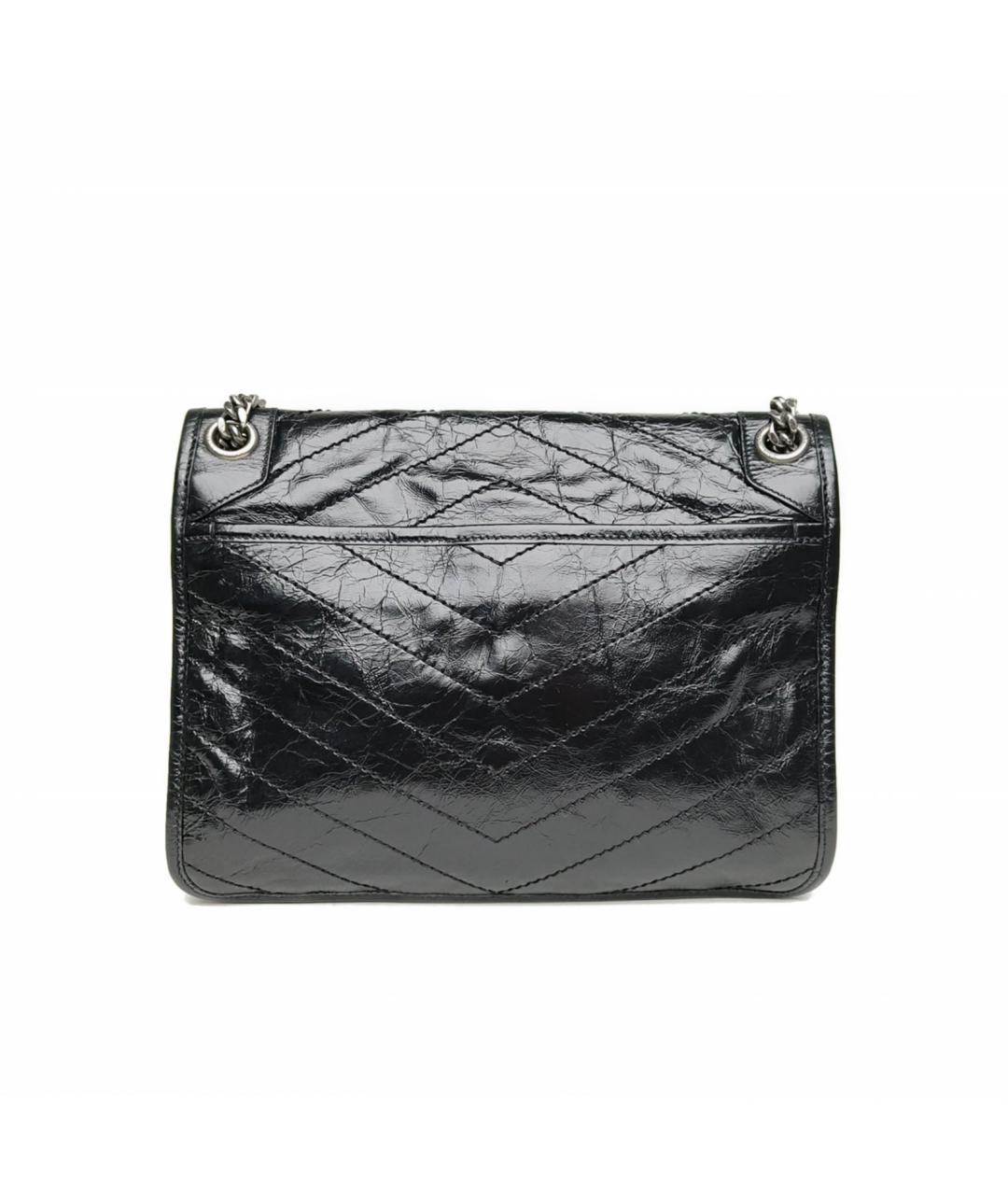 SAINT LAURENT Черная кожаная сумка через плечо, фото 4