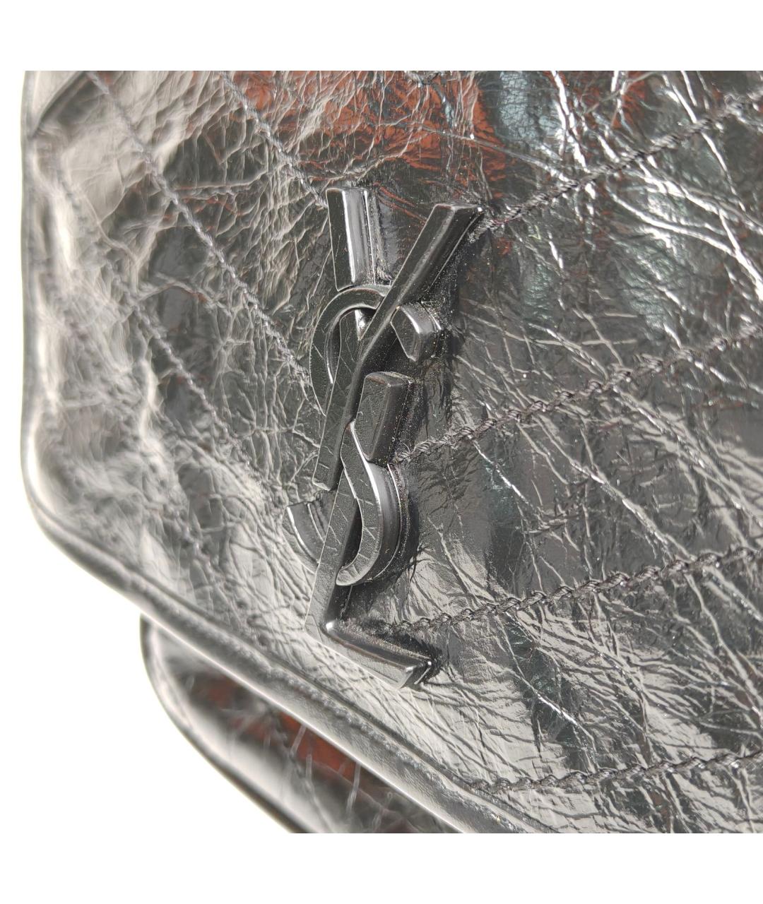 SAINT LAURENT Черная кожаная сумка через плечо, фото 7