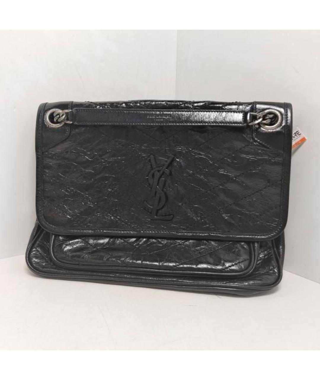 SAINT LAURENT Черная кожаная сумка через плечо, фото 9