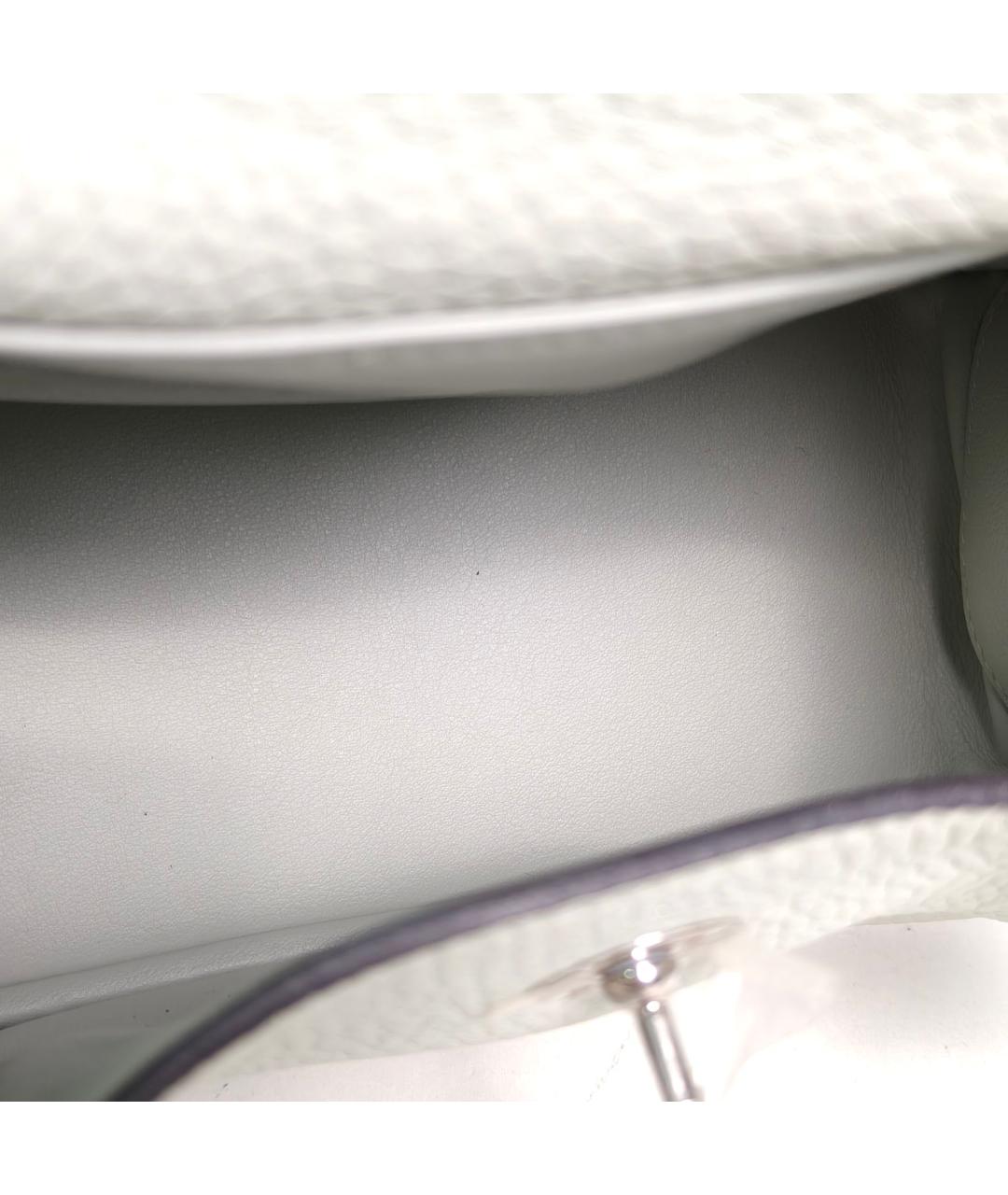 HERMES Серая кожаная сумка через плечо, фото 8