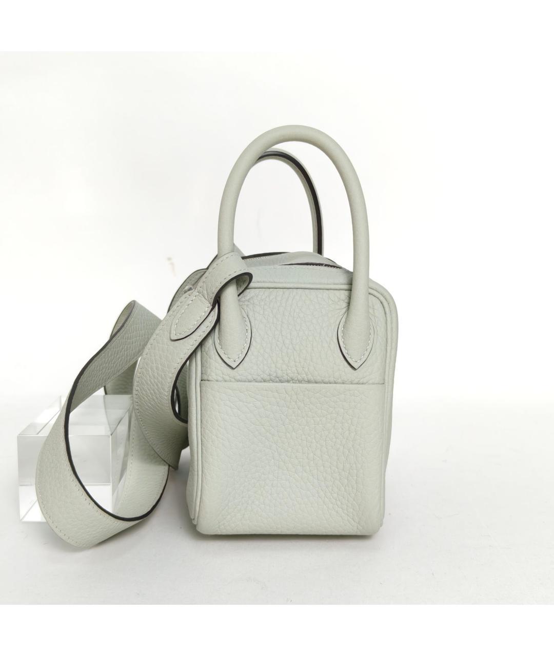 HERMES Серая кожаная сумка через плечо, фото 5