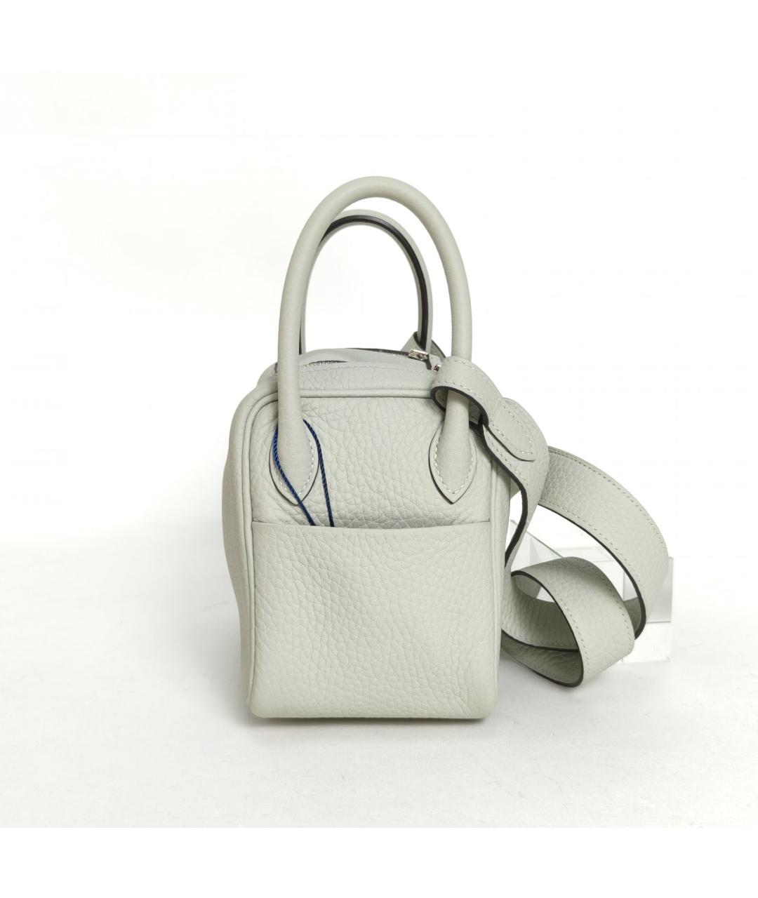 HERMES Серая кожаная сумка через плечо, фото 3