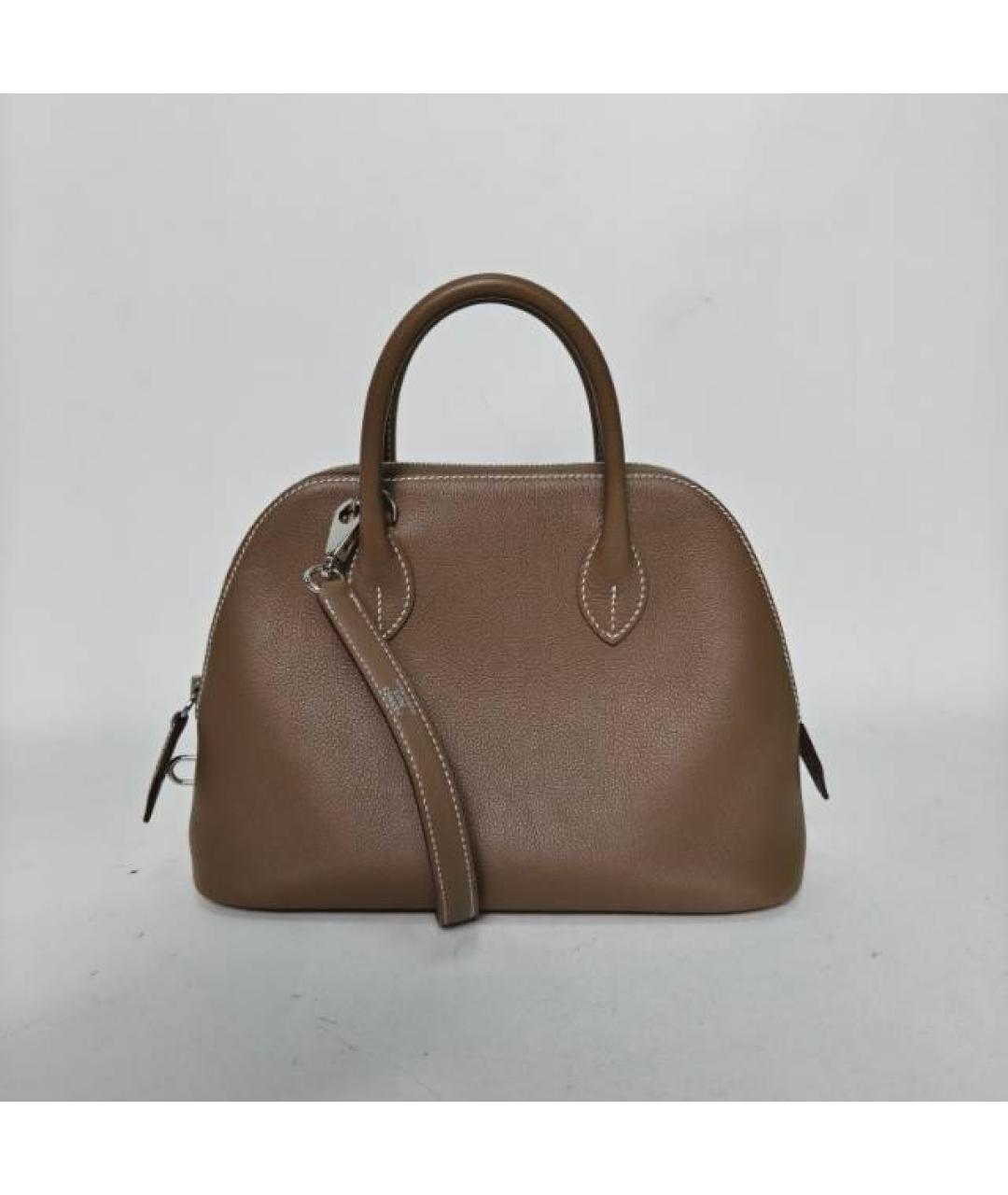 HERMES Коричневая кожаная сумка через плечо, фото 8