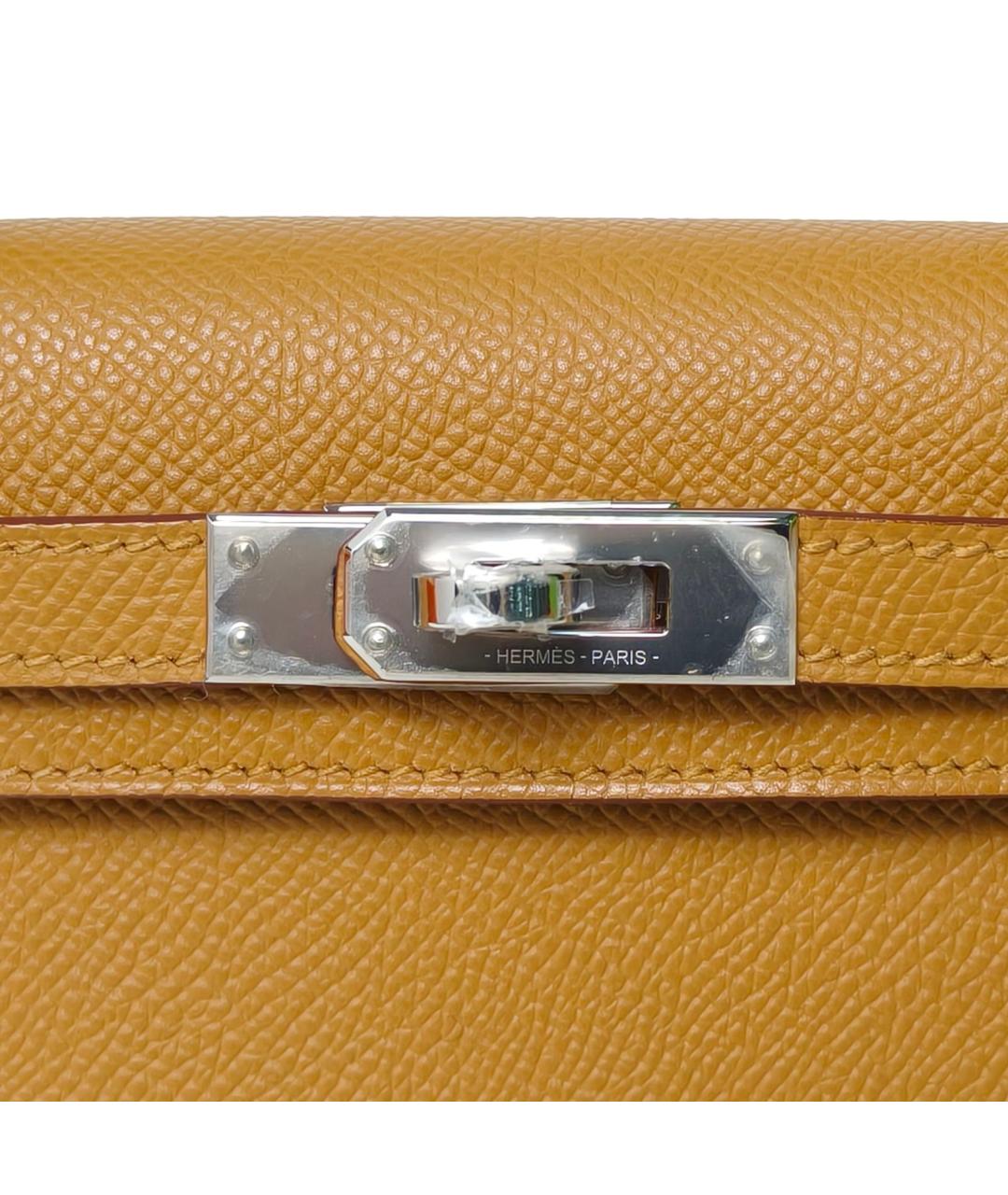 HERMES Коричневая кожаная сумка с короткими ручками, фото 7