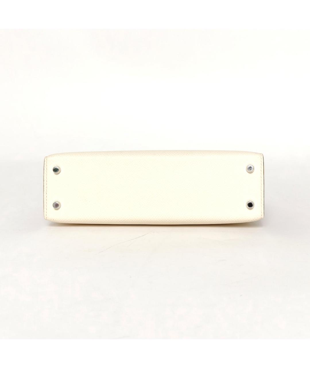 HERMES Белая кожаная сумка через плечо, фото 6