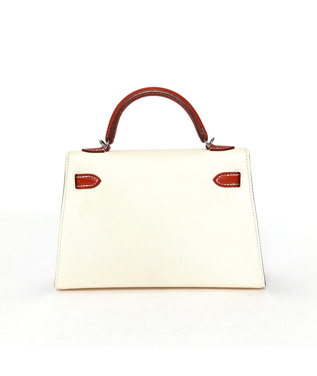 HERMES Белая кожаная сумка через плечо, фото 4
