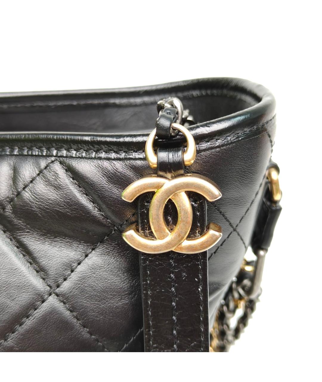 CHANEL Черная кожаная сумка через плечо, фото 8