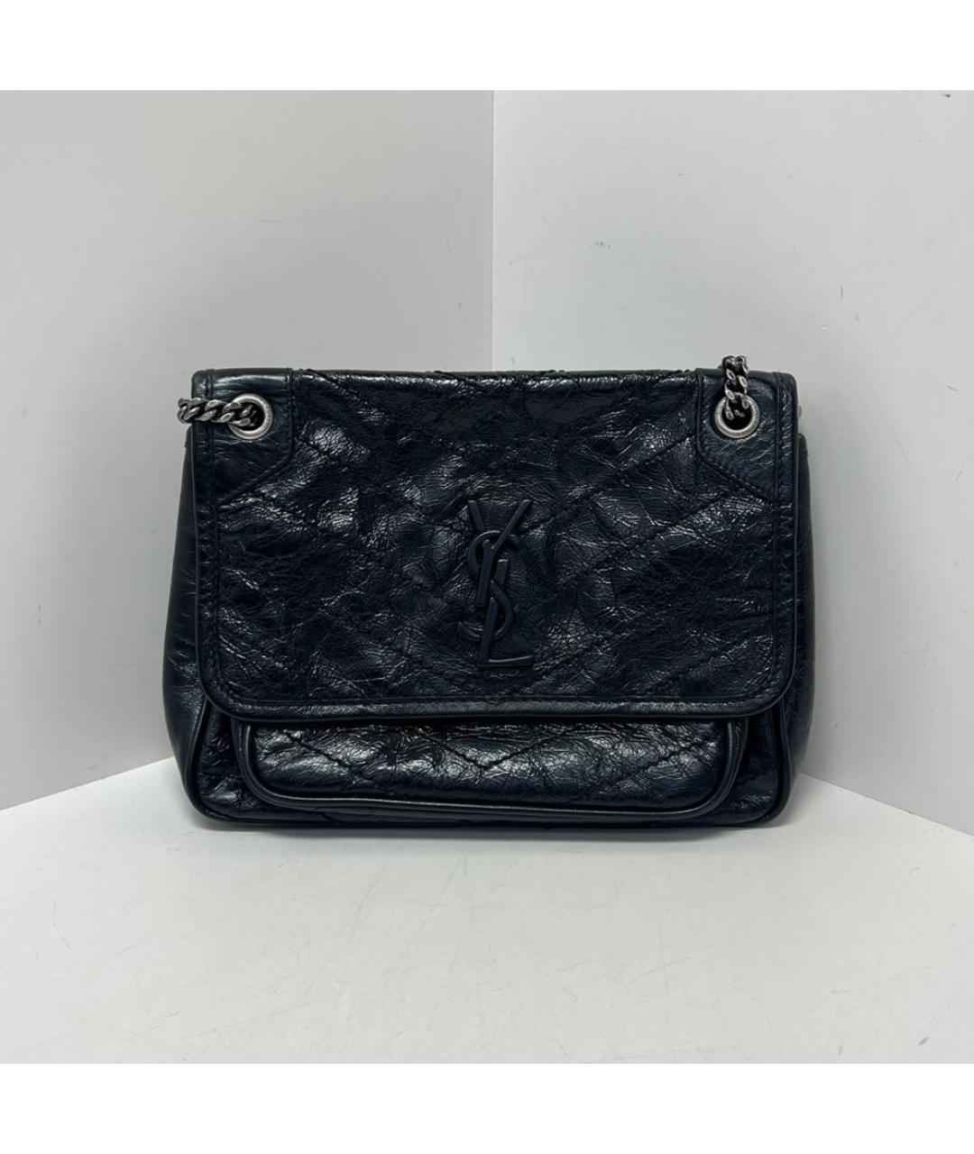 SAINT LAURENT Черная кожаная сумка через плечо, фото 9