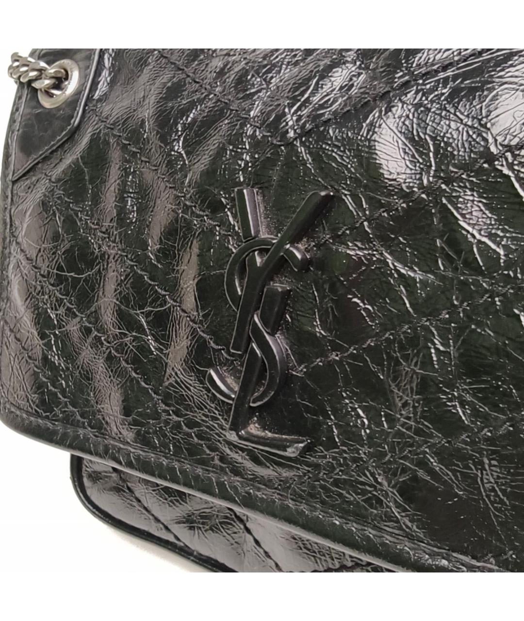 SAINT LAURENT Черная кожаная сумка через плечо, фото 8
