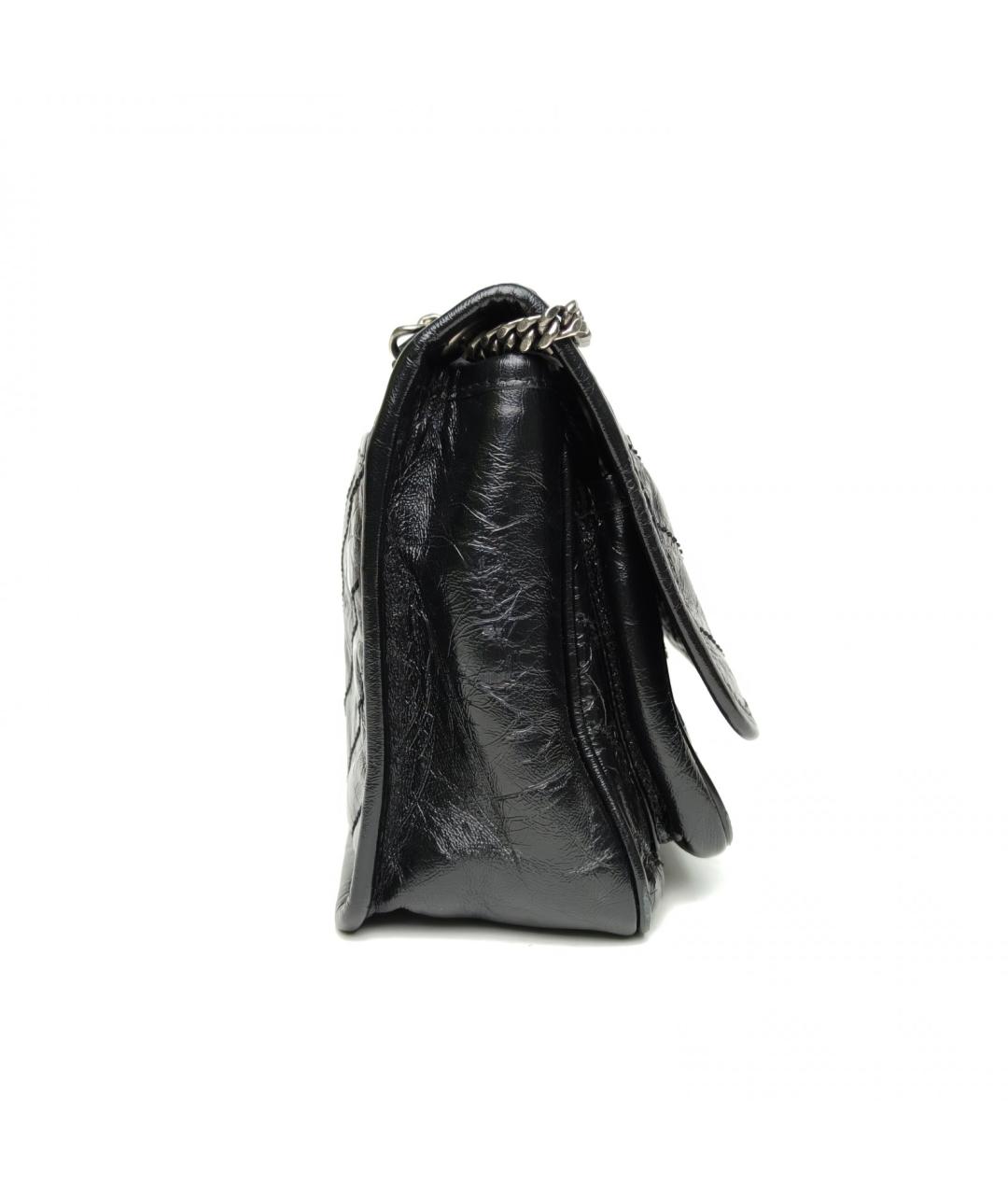 SAINT LAURENT Черная кожаная сумка через плечо, фото 5