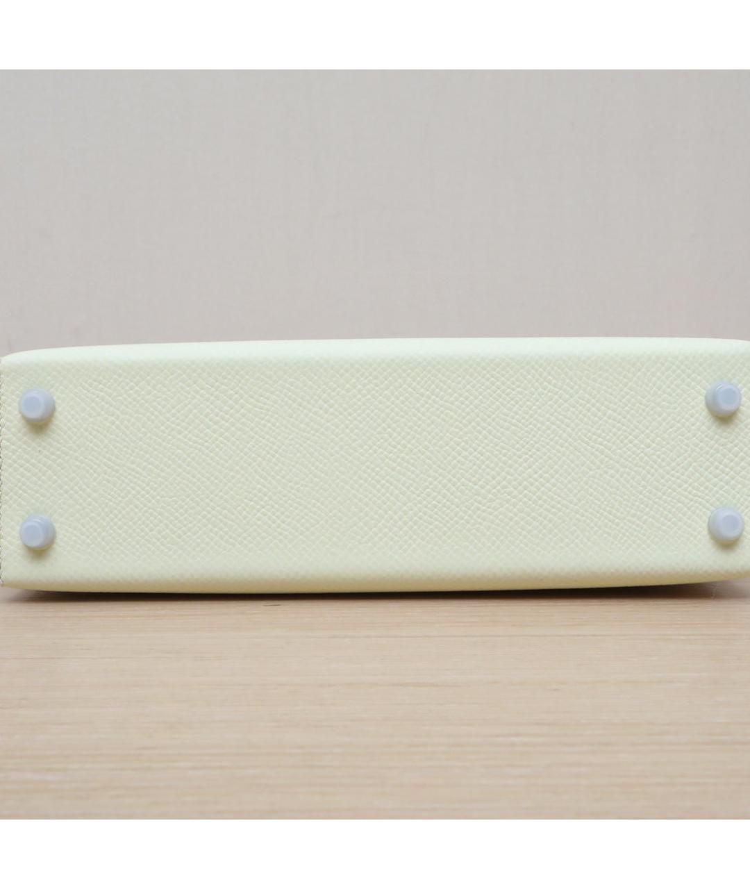 HERMES Салатовая кожаная сумка с короткими ручками, фото 8