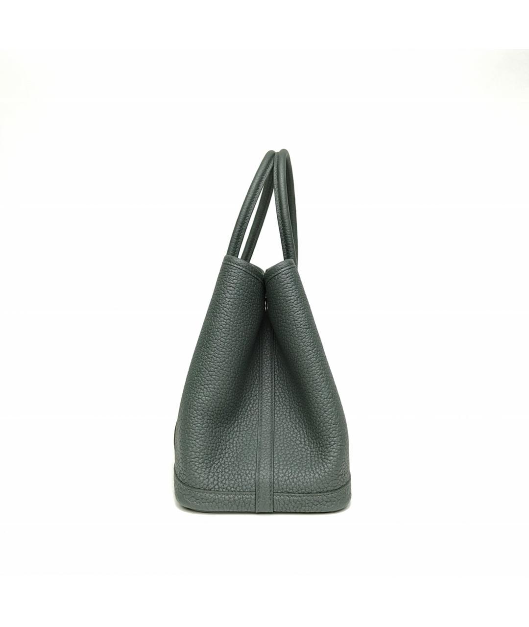 HERMES Серая кожаная сумка с короткими ручками, фото 3