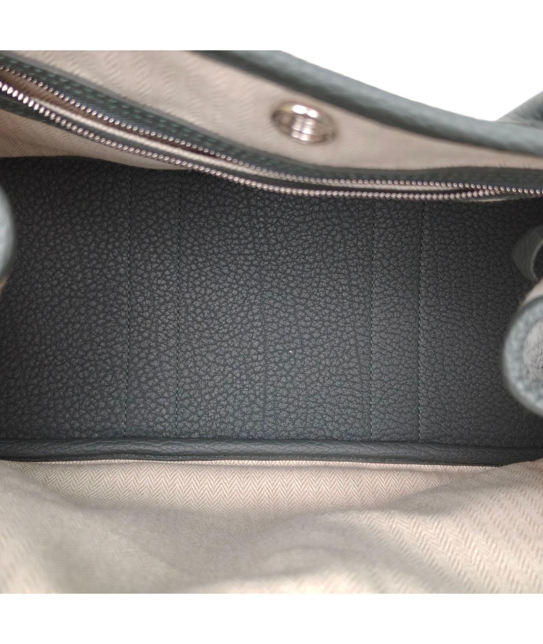 HERMES Серая кожаная сумка с короткими ручками, фото 8